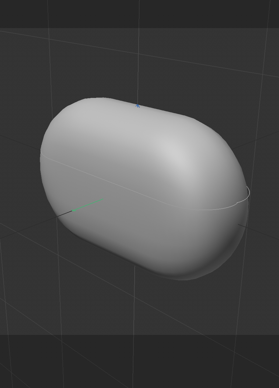 3D model of earphone case, side view