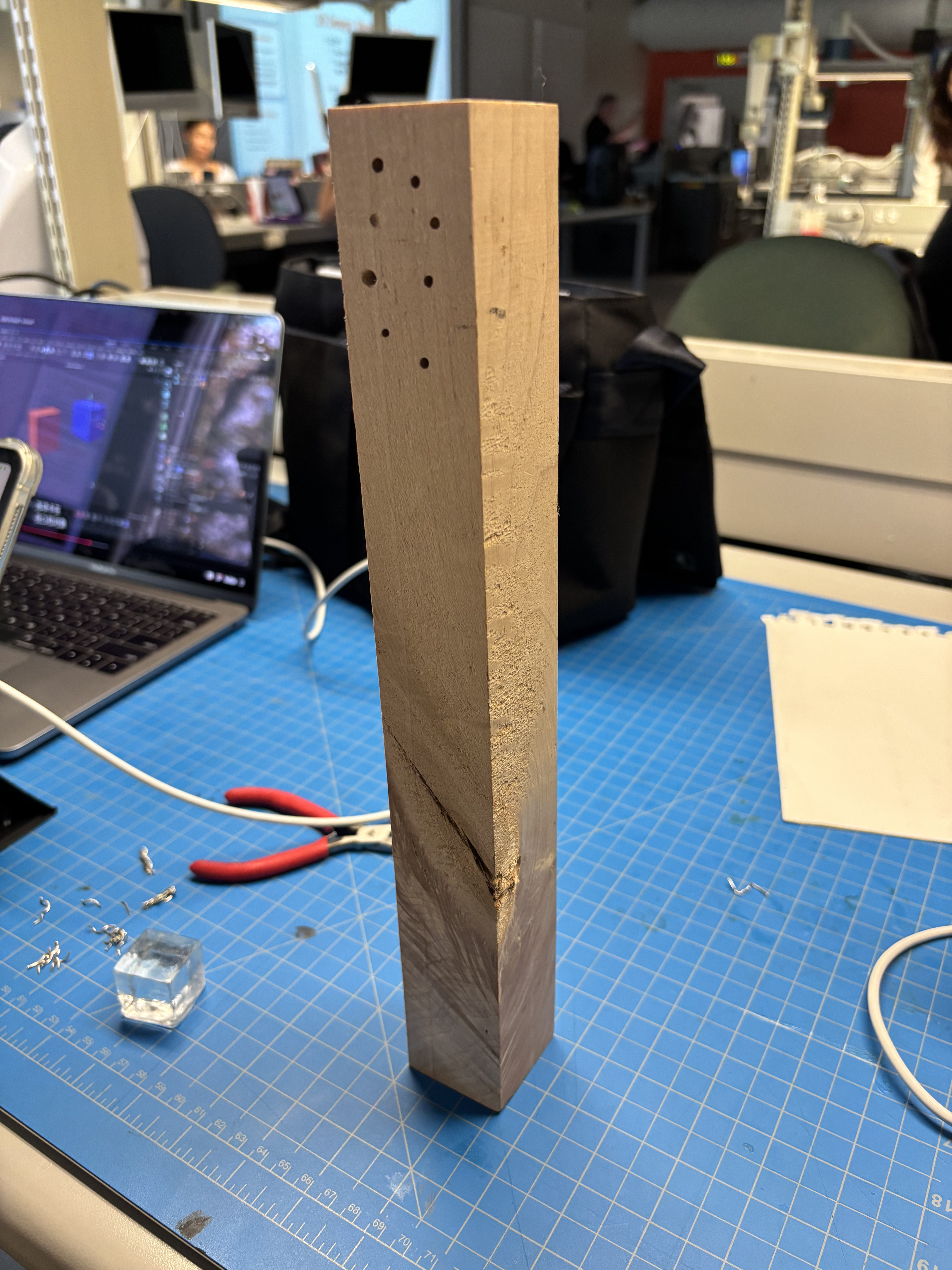  Wooden Block

<br> Colour: Natural brown tones with visible grain patterns.

<br> Plasticity vs Rigidity: Moderately rigid; can be cut or carved with tools.

<br> Surface Texture: Matte and slightly rough with linear wood fibers. <div class='container'><iframe class='responsive-iframe' src='https://www.youtube.com/embed/tgbNymZ7vqY'></iframe></div>